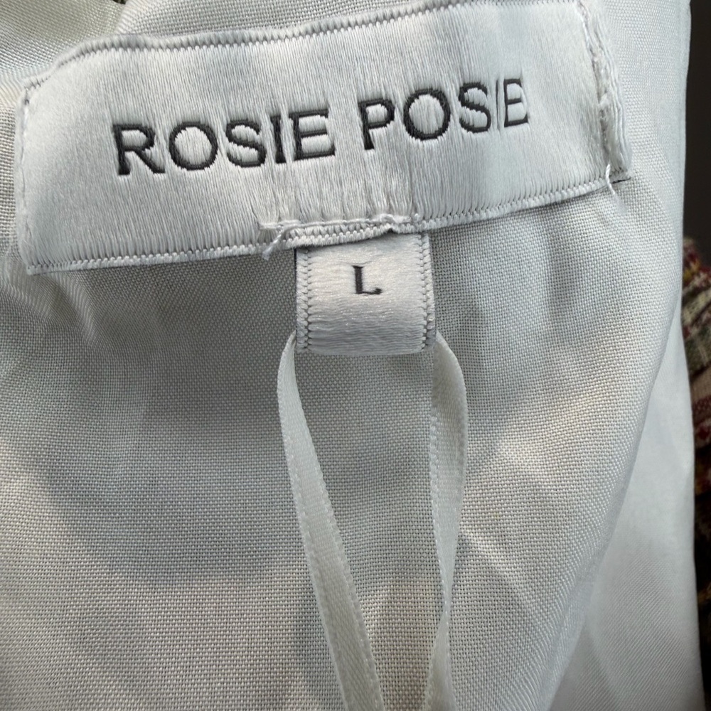 Rosie Pope Plaid Tiered Midi Skirt with white trim NWT - Picture 5 of 7
